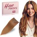 Clip in Hair Extensions Long Straight, 100% Real Human Hair,No Tangle & Smooth,85g, 10 Inch,#30 Light Auburn