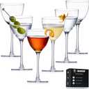 Nick and Nora Cocktail Glasses, 5.8Oz Hand Blown Martini Glasses Set of 6, 100% Lead-Free Craystal Coupe Glassware, Small Cocktail Glasses for Manhattan, Cosmopolitan, Espresso with Gift Box