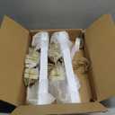 TOPIA HANGER White Wooden Pants Hangers with Gold Clip, 10 Pack Skirt Short Trousers Jeans Slacks Hangers with 360 Swivel Hook and 2 Adjustable Clips with Rubber Padded for Closet, CT50WG