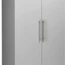 Prepac HangUps Large Storage Cabinet - Immaculate Light Gray 36" Cabinet with Storage Shelves and Doors, Ideal for Bin and General Storage Solutions