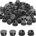 MECCANIXITY 68Pcs Plastic Hole Plugs, 5/8" x 7/16"(DxH) Hole Cover Tubing End Cap for Round Holes(14mm), Table Chair Floor Protector Furniture Cupboard Shelves, Black