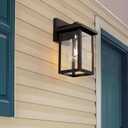 Oil Rubbed Bronze Outdoor Light Fixture, Outdoor Wall Lantern 2 Pack with Clear Water Glass, 11 Inch Outside Light for House Entryway Garage Porch