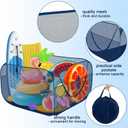 Hahood Pop-up Pool Toy Storage Bin 47 x 47 x 31 Inch Mesh Pool Organizer Bag with 2 Side Pockets for Inflatable Toys, Floats, Beach Balls,Towels and Other Swimming Accessories