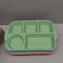 Pinkunn 12 Pcs 13'' Large Divided Plates Reusable Unbreakable Wheat Straw Plates 5 Compartment Lunch Trays Bulk Microwave Dishwasher Safe Food Portion Control Plates(Pink,Beige,Green,Blue)