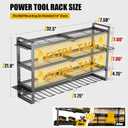 MOOMSINE Large Power Tool Organizer Wall Mount, 4-Tier Heavy Duty Metal Storage Rack Loads 400lbs, Battery Tools Hanger with 8 Cordless Drill Holder for Garage, Workshop, Pegboard, Shed, 32 Inch（4 Tier Extra Tall）