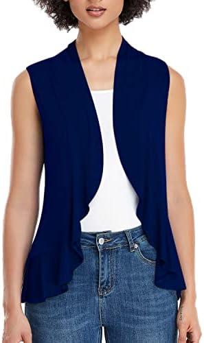 Xeoxarel Women's Sleeveless Cardigan Open Front Vest (3XL)