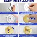 Bntuk Suction Cup Hooks for Shower, Towel Hooks for Bathroom Window Glass, Bath Robe Looafh Hook for Hanging - 2 Pack, Gold