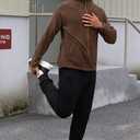 Men's Polar Fleece Jacket Warm Soft Midweight Full Zip Sweatshirt (S-XXL) (Brown, XL)