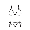 Women's White Triangle Bikini Set – Adjustable Halter Top & Thong Bottom – Swimwear, Perfect for Tanning, Beachwear, Pool Parties, or Vacations,Size S,  White 