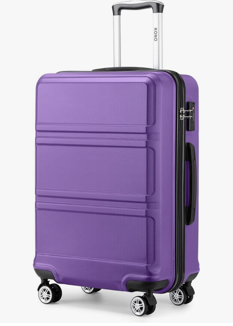 Kono 20'' Carry on Luggage Lightweight with Spinner Wheel TSA Lock Hardside Luggage Airline Approved Carry on Suitcase Purple