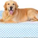 Indestructible Dog Bed for Large Dogs - Memory Foam Dog Bed with Reversible Breathable Mat, 4-Sided Bolster, Machine Washable Cover & Non-Slip Bottom, 36 x 27 x 6 Inch