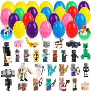 Prefilled Easter Eggs with Toys  29Pack Colorful Plastic Easter Eggs Filled with Fun Mini Toys for Kids, Easter Egg Hunt Supplies, Party Favors, Classroom Prizes, Easter Basket Stuffers