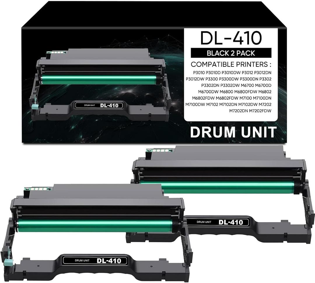 DL-410 Drum Unit Compatible for Pantum DL-410 DL410 Drum for P3010 P3012 P3300 P3302 M6700 M6800 M6802 M7100 M7102 M7202 Series Printer , 2 Pack