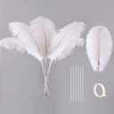 Ballinger White Ostrich Feathers Bulk - Making Kit 10Pcs 28 inch Large Boho Feathers for Vase, Floral Arrangement, Wedding Party Centerpieces and Christmas Home Decorations