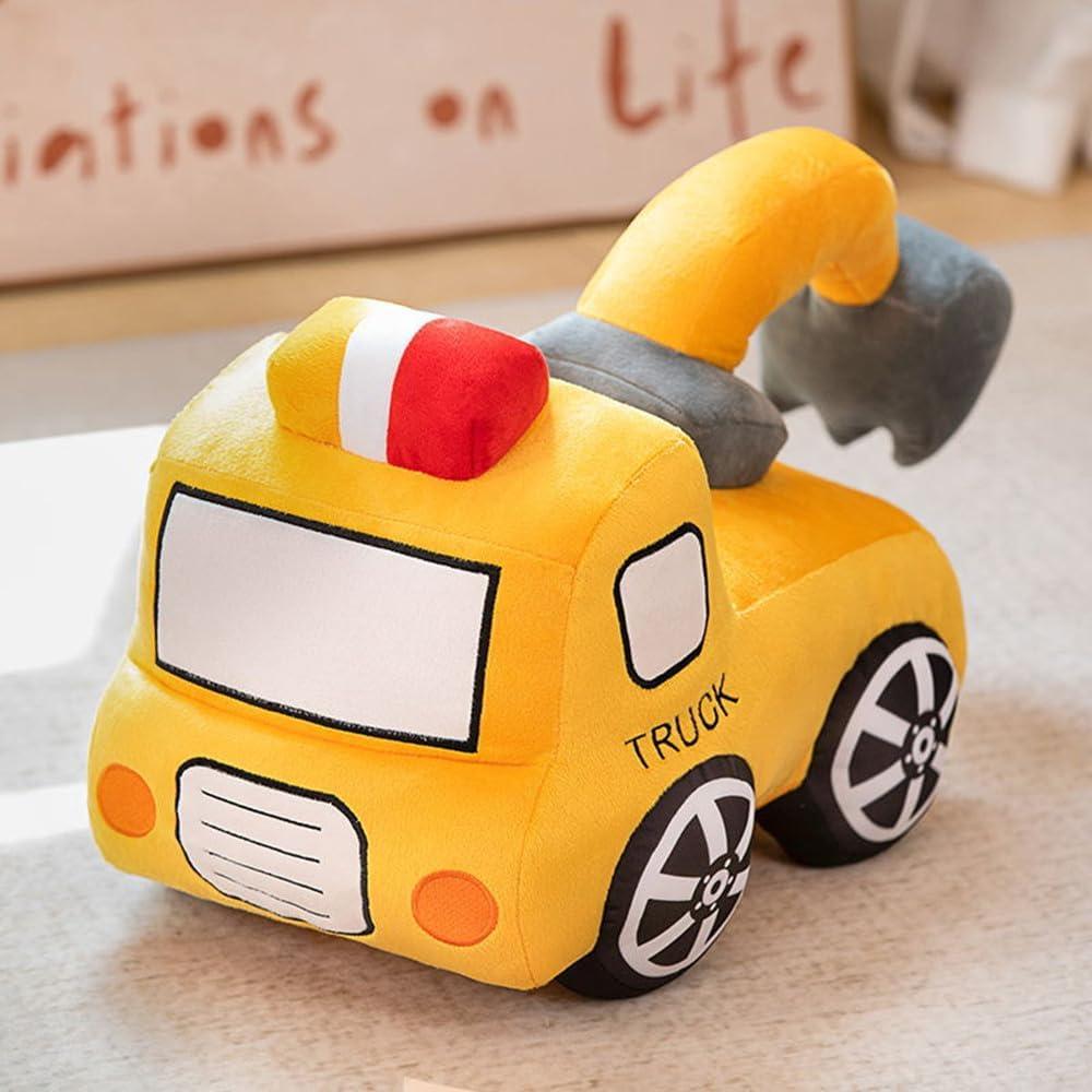 Red School Bus Plush Toy Car Cute Cartoon Pillow Stuffed Van Car Cushion Plush Car Gift Cushion Children's Birthday Party Gift (11X7X6Inch)