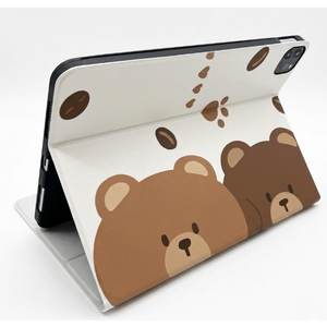 Cute Bear Pattern Foldable Tablet Case with Multi-Angle Folding And Auto Wake/Sleep Tablet Case, Suitable for Samsung for Galaxy Tab A7 (2020/2022) 10.4Inch / Tab A7 Lite (8.7Inch) / Tab A8 (2022) 10.5Inch / Tab A9 / A9+ / Tab S6 / Tab S6 Lite / Tab