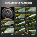 VOXON Hose Nozzle Heavy Duty 10 Spray Patterns - Metal Garden Water Hose Sprayer with Thumb Flow Control | On Off Valve, Nozzle Sprayer for Lawn & Plant Watering, Car & Pet Washing