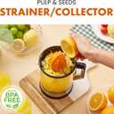 Elite Gourmet ETS740 BPA-Free 40-Watt Electric Citrus Juicer with 2 Cones, Compact, Large Volume, Pulp Control, Oranges, Lemons, Limes, Grapefruits with Easy Pour Spout, 1.2L, Black/Stainless Steel