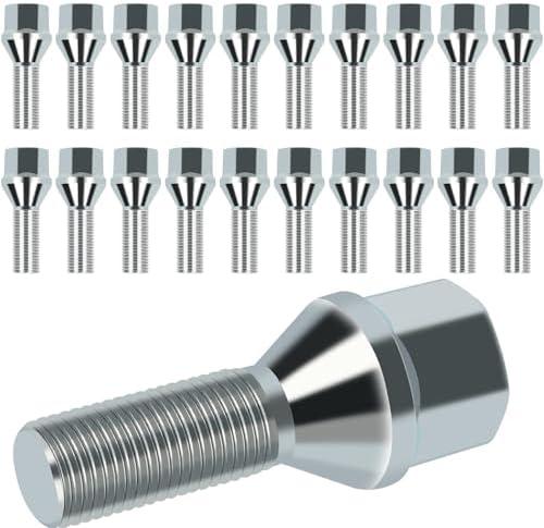 Cciyu lug BOLT 12x1.25 20set Silver Wheel lug Shank 28 mm fits for Jeep Compass for Jeep Renegade for Fiat for Jeep for Cherokee