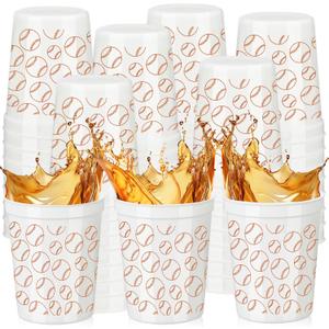 VDESFUEBY 24Pcs Baseball Plastic Cup 12Oz Reusable Baseball Plastic, Drinking Cups for Ball Games Ball Games Themed Party Supplies Birthday Party Favor Event Family Dinner