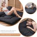 MAXYOYO Japanese Floor Mattress Futon Mattress, 4" Thicken Tatami Mat Sleeping Pad Foldable Roll Up Mat Boys Girls Dormitory Pad Kids Floor Lounger, Black, Twin Size