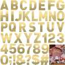 Seajan 184 Pcs 6 Inch Large Letter Stickers for Party Backdrop DIY Art and Craft Vinyl Self Adhesive Big Font Letters Number Stickers for Classroom Window Door Home Party Decor(Gold)