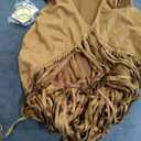 60s 70s Outfit for Women Hippie Costume 8pcs Fringe Vest Flared Pants Costume Peace Sign Necklace Earrings XXL