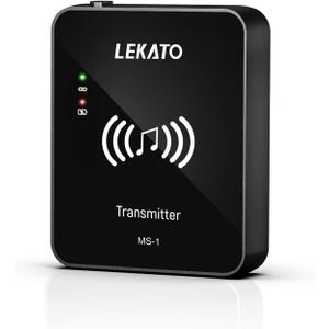 LEKATO MS1 Wireless in Ear Monitor System, 2.4GHz Stereo inEar Monitoring with Transmitter Receiver Clip On, One to Many, AutoPairing,Wireless IEM for Band Rehearsal,Studio, Church,Small Gigs