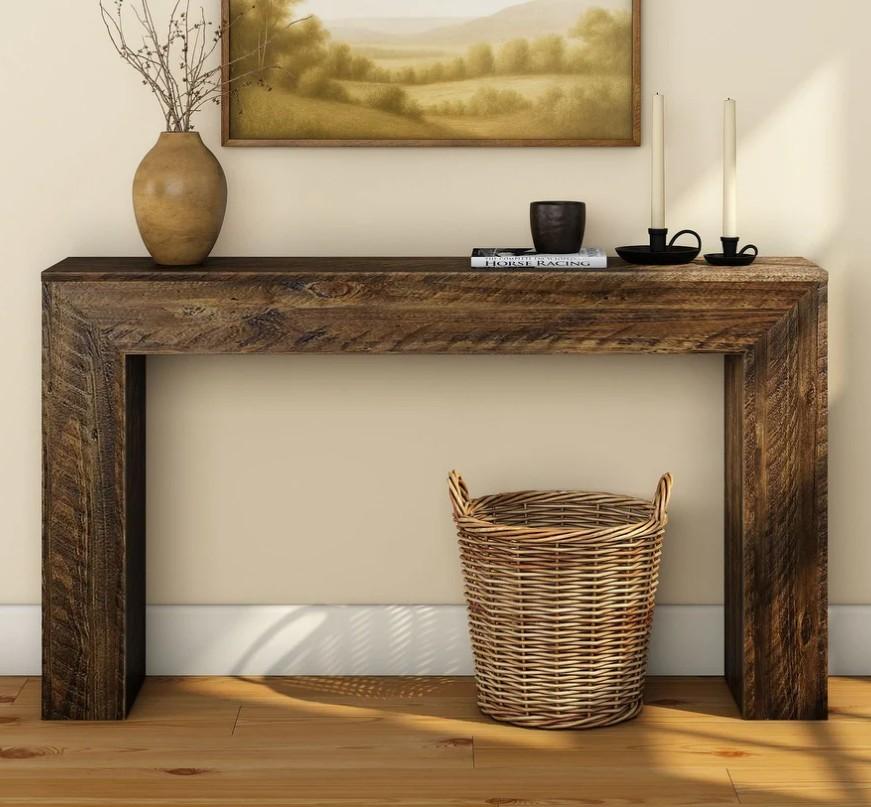 Plank and Beam Rustic Grande Camden Wood Console Table - 56" - Rustic Barnwood