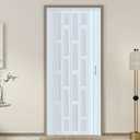 DIYHD 38X80in Glass Accordion Door with Latch&Handle, Double-Layer Thickened PVC Folding Interior Door with Frosted Acrylic - Blocks Views, Lets Light In, Easy Install for Closet, Utility&Room Divider