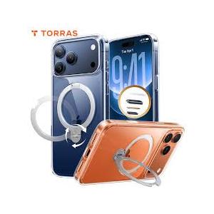 TORRAS Q3 Spin for iPhone 17 Pro Case, Patented 360 Magnetic Stand, Fit for MagSafe, Built-in Ring Holder Kickstand, Military Grade Protective Phone Case for iPhone 17 Pro, Camera Control, White