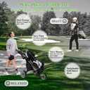 Tivor 3 Wheel Golf Push Cart, Lightweight Push Cart Golf One-Click Folding, Adjustable Height Pushcart for Golf Bags, Compact Design for Ladies, Junior Golfers