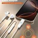 MoKo Lightning to USB C Adapter for Headphones for iPhone Air 17 16 15 Pro Max Plus, Lightning to USB C Adapter Audio for iPad Pro/Air, Not for Charging/Data Transfer/Lavalier Mic/Speakers