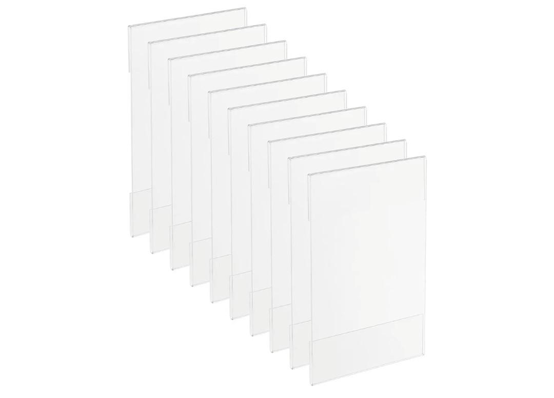 Kathfly 5 Pack Wall Mount Acrylic Sign Holder, 8.5 x 11 Inches, Clear