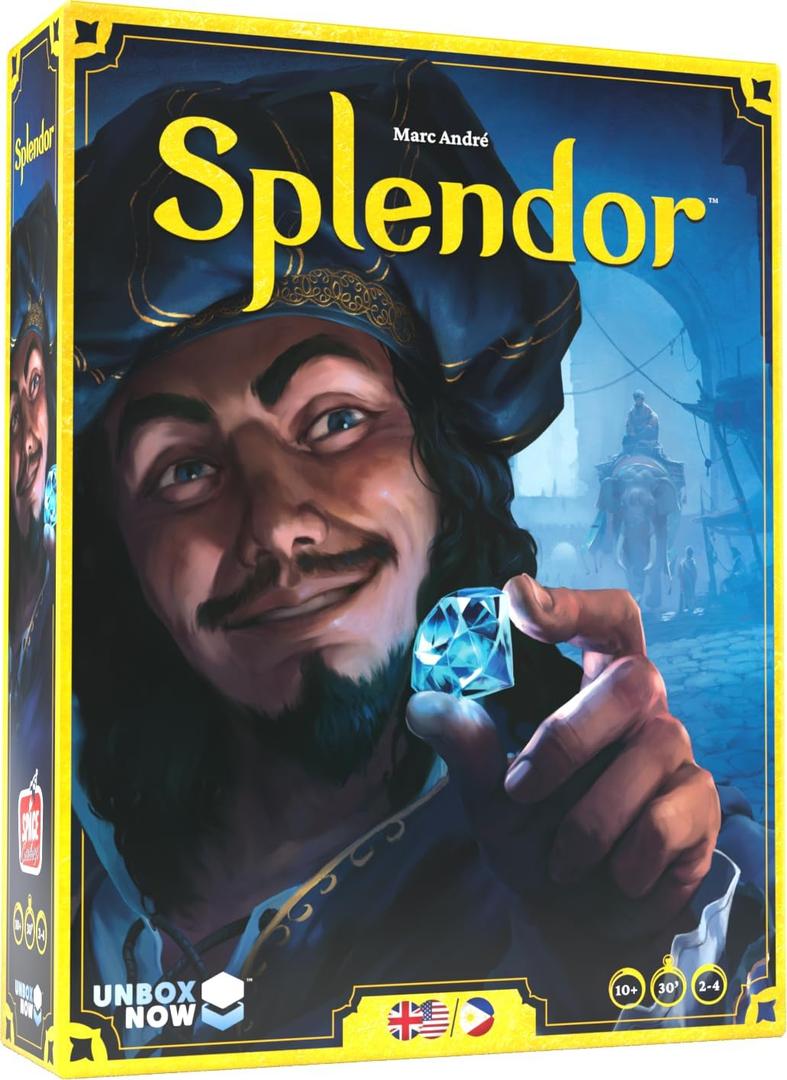 Asmodee Splendor Board Game - Master The Art of Wealth and Prestige! - Engaging Gem Mining Strategy Game for Kids & Adults, Ages 10+, 2-4 Players, 30 Min Playtime, Original