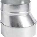 7" to 6" Inch Eccentric Duct Reducer & Increaser, Galvanized Offset Air Ducting Adapter, Round Metal Pipe Connector for Kitchen Range Hood, Bathroom Fan & Ventilation Systems