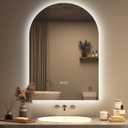 20x28 Inch Backlit Arched LED Mirror for Bathroom, Dimmable Lighted Vanity Mirror for Wall, Anti-Fog, 3 Colors, Memory, ETL Listed