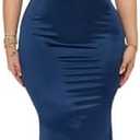 TDiooCor Womens Formal Party Dresses Ruffle High Slit Sexy Evening Curvy Wrap Long Black Dresses, Medium