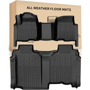 Floor Mats for 2020-2026 Chevy Silverado/GMC Sierra 1500/2500HD/3500HD Crew Cab & 2019 1500 Crew Cab Without Rear Underseat Storage Box, Front Bench Seat