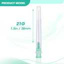 3 x 100 Pack 21ga Luer Lock Needle with Cap, 1.5 Inch Dispensing Tools for Liquid Measuring, Refilling Inks, Individually Wrapped