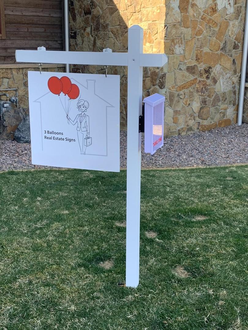 3 Balloons Real Estate Signs Brochure Box Bracket