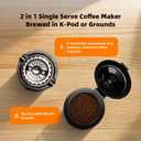 Horavie Small Single Serve Coffee Maker for K Cup and Grounds, Fast Brew One Cup Coffee Machine with One Button, 6 to 12 oz. Brew Sizes, Perfect for Home and Travel, Black