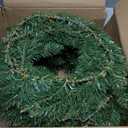 Zeyune Christmas DIY Green Wreath 14 Inch Artificial Christmas Wreaths Faux Plain Wreaths for Decorating Front Door Window Room Farmhouse Xmas Party Indoor Outdoor(Classic,8 Pcs)