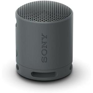 Sony SRS-XB100 Wireless Bluetooth Portable Lightweight Super-Compact Travel Speaker, Durable IP67 Waterproof & Dustproof Shower Speaker, 16 Hour Battery, Versatile Strap, & Hands-free Calling, Black