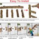 Bird Parrot Ladder Perch for Cage, Nature Wooden Bird Bridge Exercise Stands Parrot Climbing Chewing Toys for Small Animal