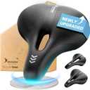 YOUNGDO Waterproof Bike Saddle with Memory Foam, Comfort Bicycle Saddle Seat Cushion Universal Fit, Shock Absorbing fit Peloton Bike Mountain Bike Road Bike Exercise Bike for Men and Women