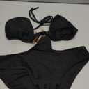 OYOANGLE Women's Chain Linked Cut Out Halter One Piece Swimsuit Tummy Control Bathing Suit Black M at Amazon Womens Clothing store