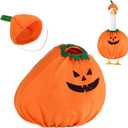 Halloween Pumpkin Goose Outfit, Porch Goose Outfits Yard Lawn Geese Statue Costume Clothes 23" Plastic Geese Duck Clothing Hat Set for Outdoor Patio Garden Decorations