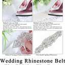 Rhinestone Belt Bridal Crystal Pearl Wedding Sash Bead Trim Women Gowns Sash (White)