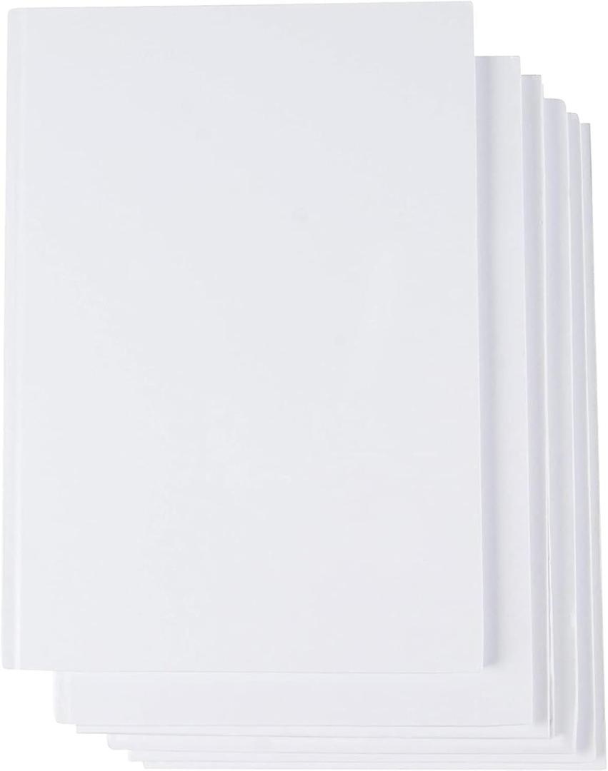 Paper Junkie 6 Pack White Blank Hardcover Books for Kids to Write Stories - Unlined Scrapbook and Journal - 18 Sheets, 36 Pages Each 7x10 inch Blank Books for Kids to Write Stories